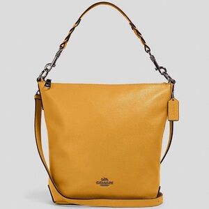 COACH 31507 💛ABBY DUFFLE💛 YELLOW PEBBLE LEATHER SHOULDER BAG 🌟EUC🌟